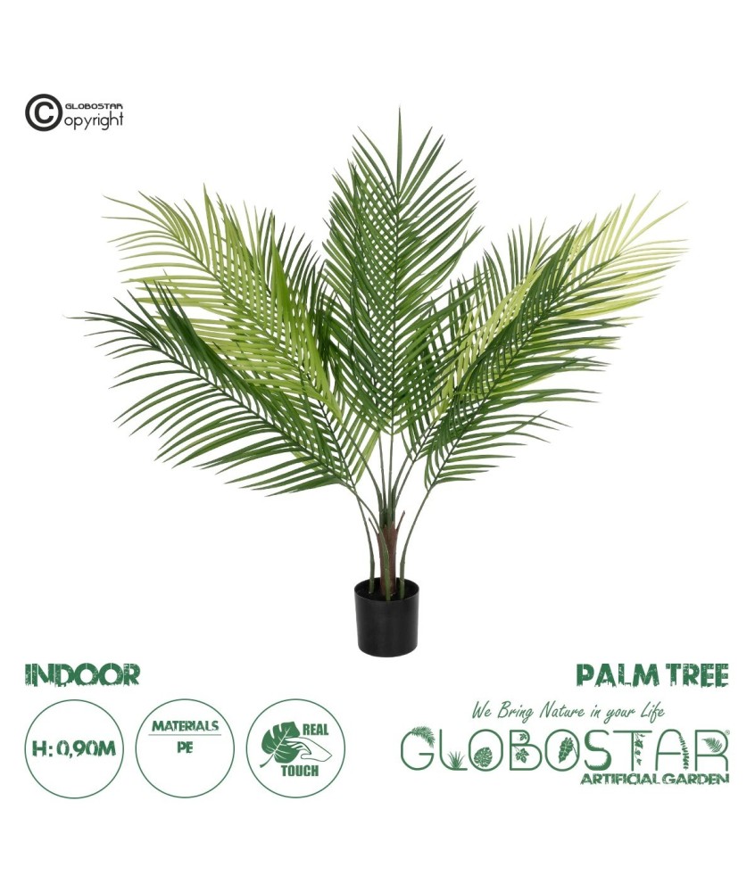 GloboStar® Artificial Garden PALM TREE 21153 Τεχνητό Διακοσμητικό Δέντρο Φοίνικας Μ100 x Π50 x Υ90cm